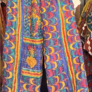 Vibrant Multicolor Patterned Pants Kantha